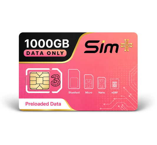 1000GB eSIM Data - Renews automatically every month