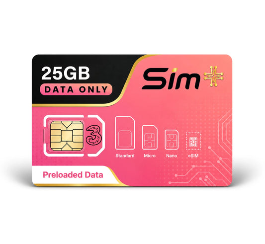 25GB eSIM Data - Renews automatically every month