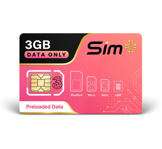 3GB eSIM Data - Renews automatically every month
