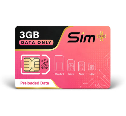 3GB Sim Data - Renews automatically every month
